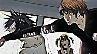 Death Note  4k  L x Yagami  Quick EditAmv  Neon blade  Viruz [upl. by Adin]