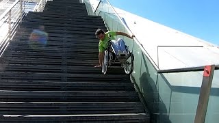 Treppen Hochfahren mit Rollstuhl  Wheelchair Stairclimber for Paraplegics [upl. by Egroj]