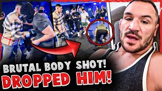 Alex Pereira DROPS MAN with a BODY SHOT FOOTAGE Michael Chandler UPDATE on Conor Mcgregor [upl. by Phil256]