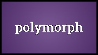 Polymorph Meaning [upl. by Anemolif]