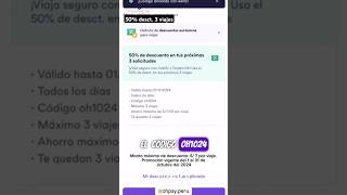 🚕 PROMO CABIFY 50 de desct en 3 viajes con tarjeta Oh cabify taxi descuentos ofertas ofertas [upl. by Nonahs]