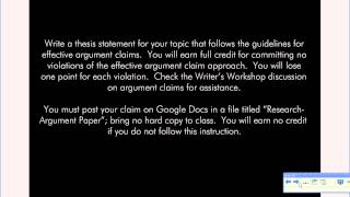 Writing Argument Claims [upl. by Anelys]