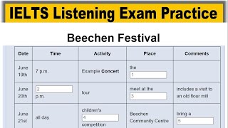 Beechen Festival listening practice test 2024 with answers  IELTS Listening Practice Test 2024 [upl. by Aivatal]