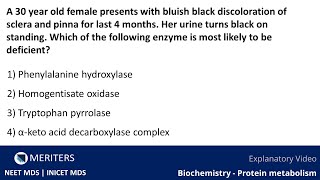 NEET MDS  INICET  Biochemistry  Protein metabolism  Explanatory Video  MERITERS [upl. by Eatnad]