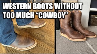 Rhodes Footwear Roper Boot Caliber from Huckberry  A wedge sole Cowboy Boot that isnt too Western [upl. by Norvol]