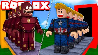 FÁBRICA DO FLASH VS FÁBRICA DO CAPITÃO AMÉRICA NO ROBLOX Super Hero Tycoon [upl. by Johny]