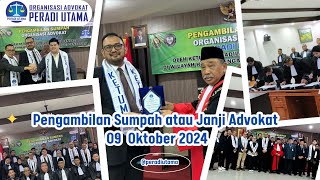 Pengambilan Sumpah atau Janji Advokat Peradi Utama 09 Oktober 2024 Di Pengadilan Tinggi Denpasar [upl. by Gagne]