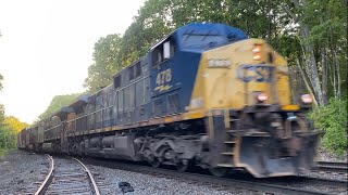 CSX M426 swiftly follows P448 with ballast cars and 478 leading [upl. by Ynetsed708]