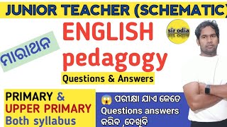 Junior Teacher schematic English pedagogy Questions junior teacher eng grammar Questions sir odia [upl. by Petit]