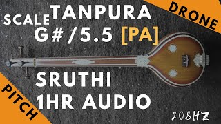 Tanpura Sruthi  Drone  G Scale or 55 Kattai  Pa Panchamam Pancham  208Hz [upl. by Notned]