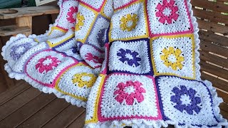 Crochet Granny Square Blanket  Granny Square  Crochet  Craft [upl. by Yspyg]