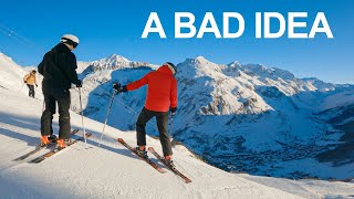 Can I Ski A Black Run First Time Skiing Instant Regret Val Disere [upl. by Amej]