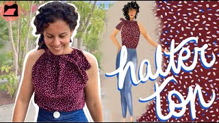 Sew an easy HALTER TOP no buttons no zip [upl. by Brote963]