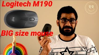 Logitech Wireless Mouse M190 for Big Hands Unboxing and Review [upl. by Rotce498]