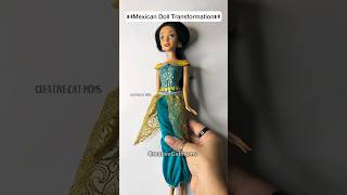 Turning my OLD Barbie into MEXICAN ❤️ shorts art creative barbie [upl. by Ydiarf]