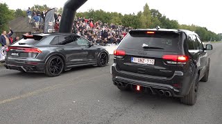 Jeep Cherokee Trackhawk vs ABT Audi RSQ8R Signature Edition [upl. by Sixel]