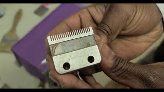 Part 1HOW TO SHARPEN ANY CLIPPER BLADE PROFESSIONALLY [upl. by Aloivaf]