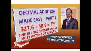 Trick 459  Decimal Addition Made Easy  Part 1 [upl. by Kassia]