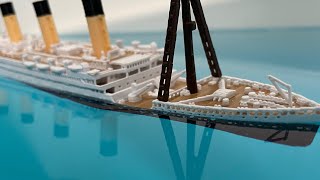 Titanic Model Tested in the Water and Back to Back sinking of Model Ships Britannic Fitzgerald [upl. by Agn]