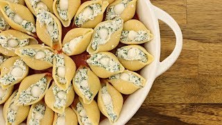 Spinach amp Ricotta Stuffed Pasta Shells Recipe [upl. by Evan98]