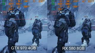 GTX 970 4GB VS RX 580 8GB GEARS OF WAR 5 BENCHMARK [upl. by Nabatse]