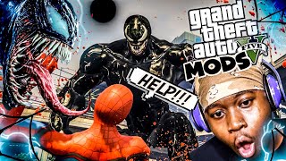 VENOM EATS SPIDERMAN 🥺  GTA V VENOM MOD [upl. by Moretta]