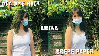 DIY Hair Dye using CREPE PAPER for only ₱10 color green [upl. by Nosnevets928]