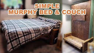 Building an Easy Murphy Bed with Couch  Affordable and Simple [upl. by Pufahl]