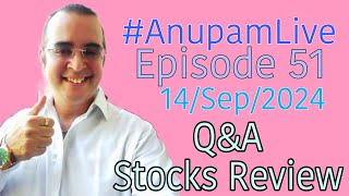 Anupam Tripathi Finance live QampA STOCKS REVIEW anupamtripathifinance anupamlive youtubelive [upl. by Ysor]