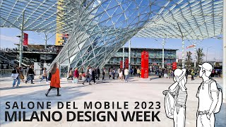 4K Milano Design Week 2023 Salone del Mobile  Fiera Milano Walk [upl. by Janicki]