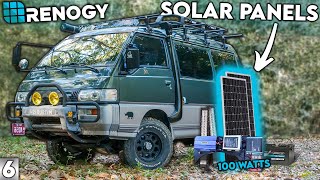 How to Install SOLAR PANELS on a Camper VanBus  JDM Adventure Van Build Pt 6 [upl. by Quinby343]