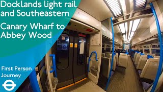 London DLR amp Southeastern First Person Journey  Canary Wharf to Abbey Wood via Woolwich Arsenal [upl. by Senhauser]