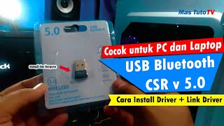 Review USB Bluetooth Adapter 50 Dongle Wireless Receiver PC Laptop Komputer [upl. by Ayotahs]