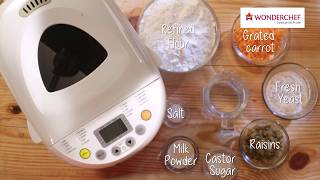 Carrots and Raisin Bread Recipe  Regalia Bread Maker [upl. by Nessah]