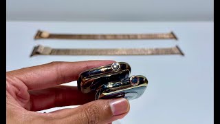 Apple Watch Series 10 Gold Titanium 42mm Vs Series 7 Gold Stainless Steel 41mm amp Gold Milanese Loop [upl. by Ahtiekal]