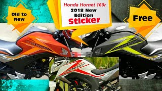 Honda Hornet 160r 2018 New Edition Sticker  Honda Hornet 160r Old to New Sticker Modification [upl. by Lehteb]