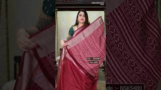 Price 600   Code  NSKS480  Semi Dola Abstract Print With Zari Border dolasareedesign semi [upl. by Guido]