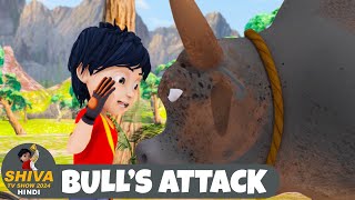 Bulls Attack on The Shiva  Shiva  शिवा  Ep 28 Funny Action Cartoon  Shiva TV Show 2024 Hindi [upl. by Leontina]