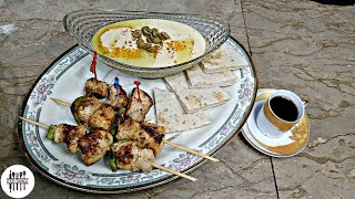 Shish Taouk Recipe With Humus Sauce By Food Folks  Pita bread Recipe By Food Folks [upl. by Wareing]