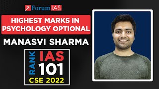 Manasvi Sharma  Psychology Optional Strategy  IAS Rank 101  Toppers Strategy  ForumIAS [upl. by Jami]