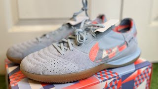 UNBOXING NIKE STREET GATO SE LOW TOP FOOTBALL SHOES LIGHT ARMOURY BLUEMAGIC EMBER [upl. by Ohnuj]