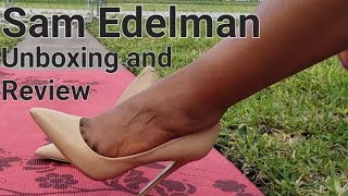 How Sam Edelman PointedToe Beige Stiletto Pumps FeelUnboxing TryOn and Review from Nordstrom Rack [upl. by Bellis]