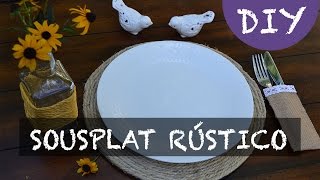 MEU CASAMENTO RUSTICO1  DIY SOUSPLAT CORDA SISAL [upl. by Phelips]