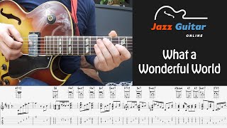 What a Wonderful World  Easy Jazz Guitar Chord Melody Arrangement [upl. by Hahnert]