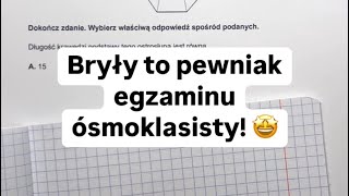 Bryły Totalny pewniak egzaminu ósmoklasisty z matematyki 🤩 [upl. by Peery]