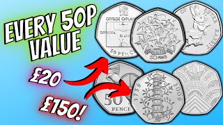 What is EVERY 50p Coin REALLY Worth UK Circulation [upl. by Nodnal]