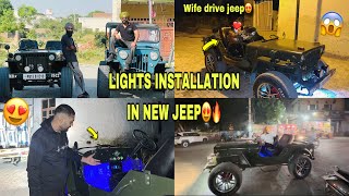 LIGHTS INSTALLSTION IN NEW JEEP😍❤️  Wife Drive Jeep First Time😱  Prabh buttar🔥 [upl. by Lonny]