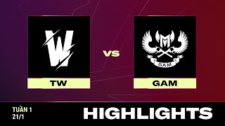 HIGHLIGHT  TW vs GAM  VCS 2024 MÙA XUÂN  Tuần 1  21012024 [upl. by Ahsinnod]