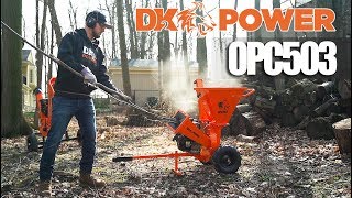 DK2 POWER  OPC503 3Inch 7 HP Wood ChipperShredder [upl. by Farleigh]