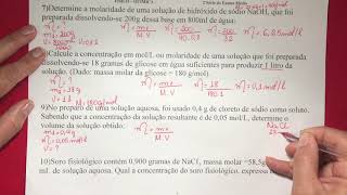 Concentração Molar ou Molaridade em moll [upl. by Nocaj]